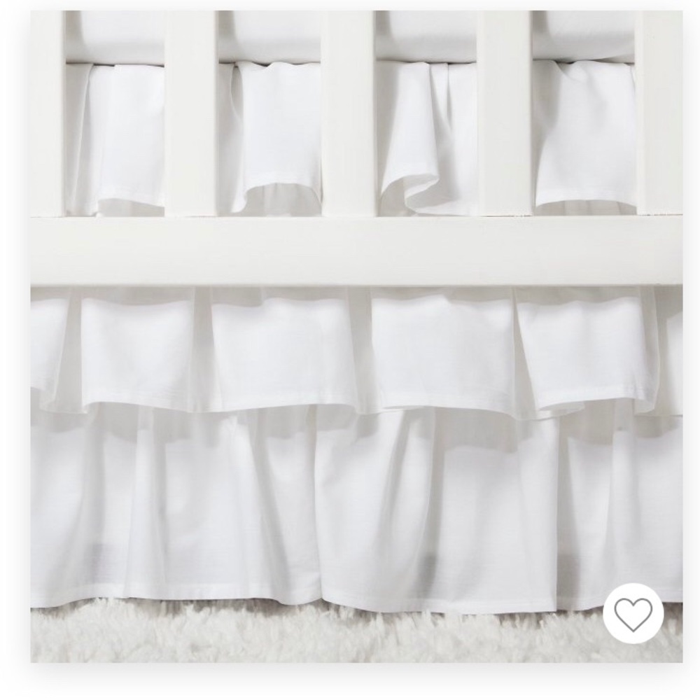 Cloud Island White Crib Skirt